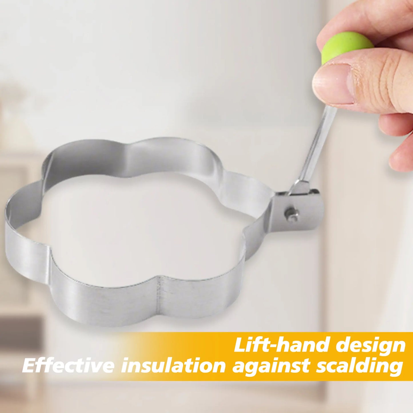 Set of 5 Non-Stick Stainless Steel Egg Ring Molds for Griddle Pan - Versatile Shapers for Pancakes and Eggs, Ideal for Cooking Multiple Shapes Simultaneously, Perfect for Family Breakfasts