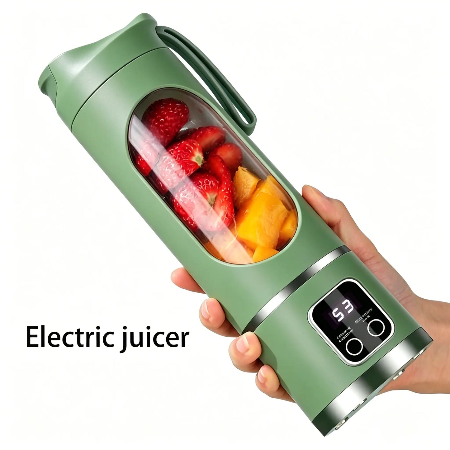 Portable 15.22 Oz USB Rechargeable Personal Blender with LED Display, Durable ABS Construction, Perfect for Smoothies and Juices, Essential Kitchen Appliance