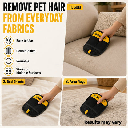 Reusable Pet Hair Removal Mitt - Double-Sided Fur Cleaning Glove for Dogs and Cats, Ideal for Furniture, Carpets, Car Mats, and Clothing