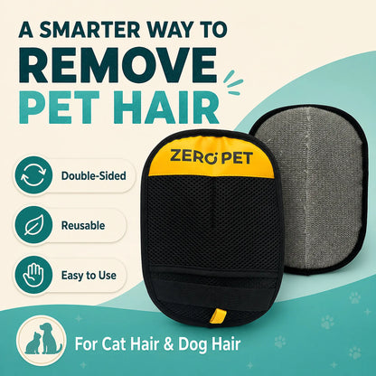 Reusable Pet Hair Removal Mitt - Double-Sided Fur Cleaning Glove for Dogs and Cats, Ideal for Furniture, Carpets, Car Mats, and Clothing