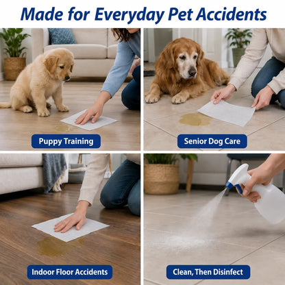 L&W BROS. Advanced Pet Absorbent Sheets - Quick-Drying Paper Towels for Efficient Dog Urine Stain and Odor Elimination