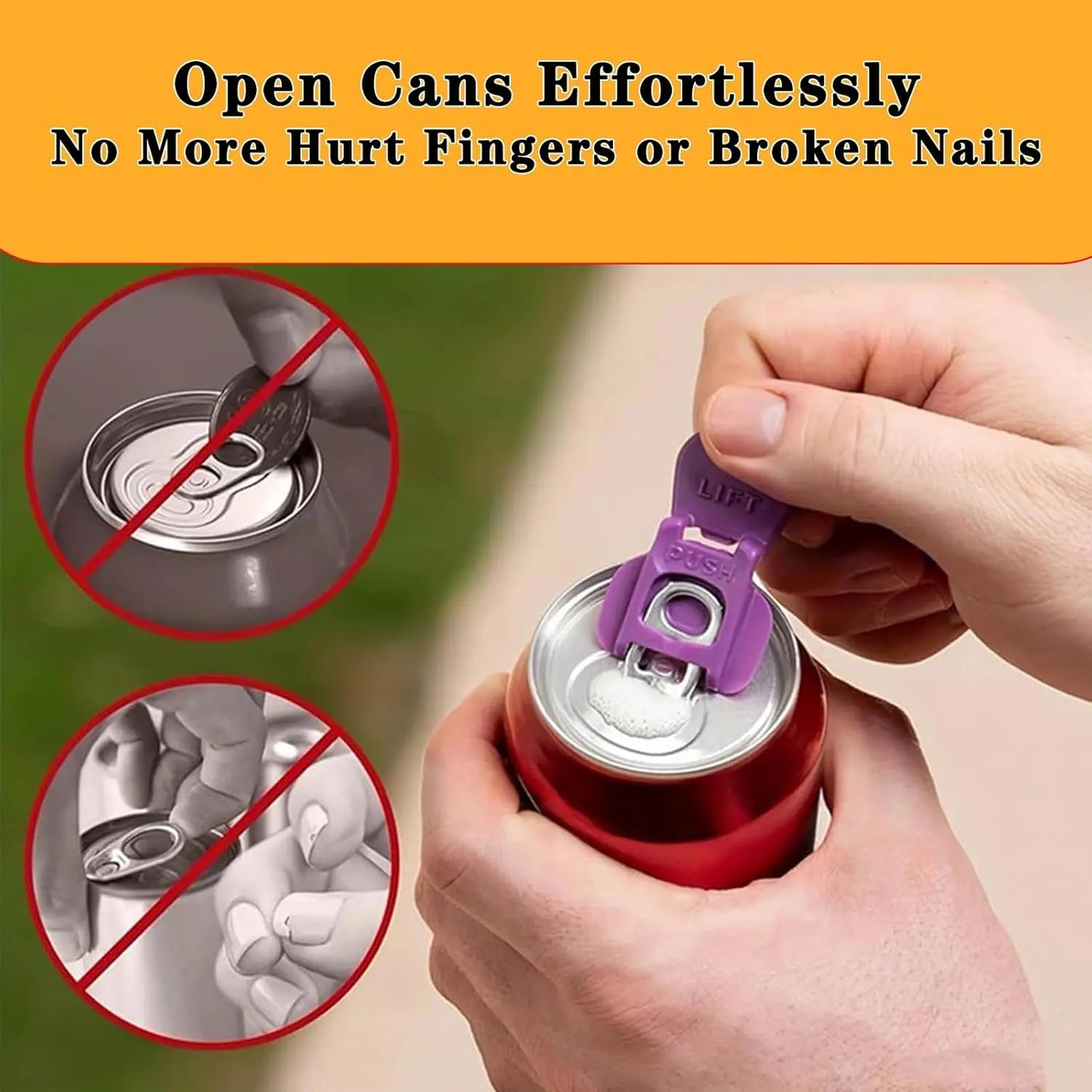 8-Pack Colorful Easy Tab Can Openers with Protective Caps for Beverages - Perfect for Outdoor Events, BBQs, and Beach Gatherings