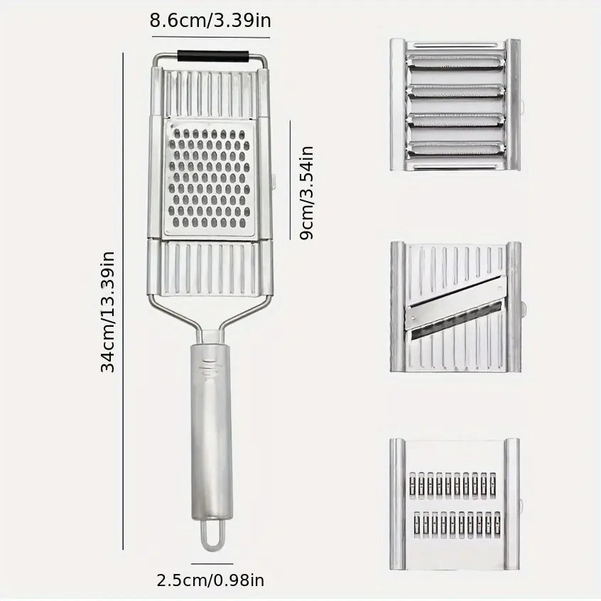 Stainless Steel 4-in-1 Multi-Purpose Vegetable Slicer with Adjustable Blades - Versatile and Safe Chopping Tool, Perfect Gift for Any Occasion