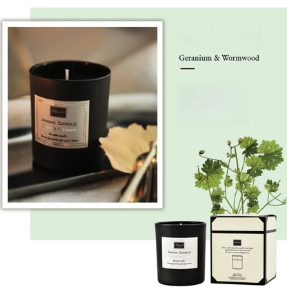 Three-Color Glass Jar Aromatherapy Candle - Natural Soy Wax, Smokeless, Nine Fragrance Options for Home and Gifting