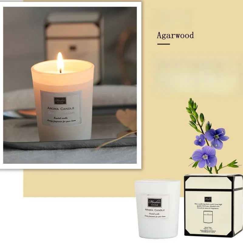 Three-Color Glass Jar Aromatherapy Candle - Natural Soy Wax, Smokeless, Nine Fragrance Options for Home and Gifting