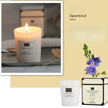 Three-Color Glass Jar Aromatherapy Candle - Natural Soy Wax, Smokeless, Nine Fragrance Options for Home and Gifting